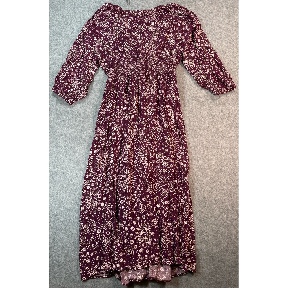 Torrid Purple Floral Mandala Empire Waist Midi Dress Womens Plus Size 1 Crochet - Picture 5 of 5